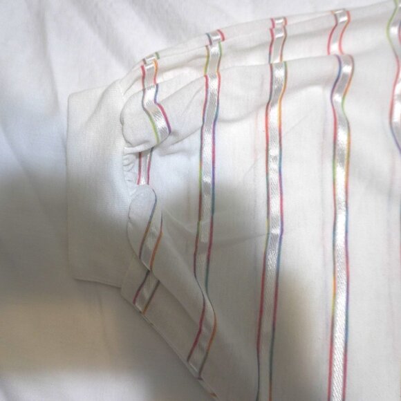 Vintage Style Plus of California Ladies Rainbow Ribbon Inlay Top Sz M - Picture 3 of 6